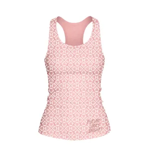 Women's Future Looks Bright Blush Lion Pattern Print Performance Midi Tank High Density Fabric