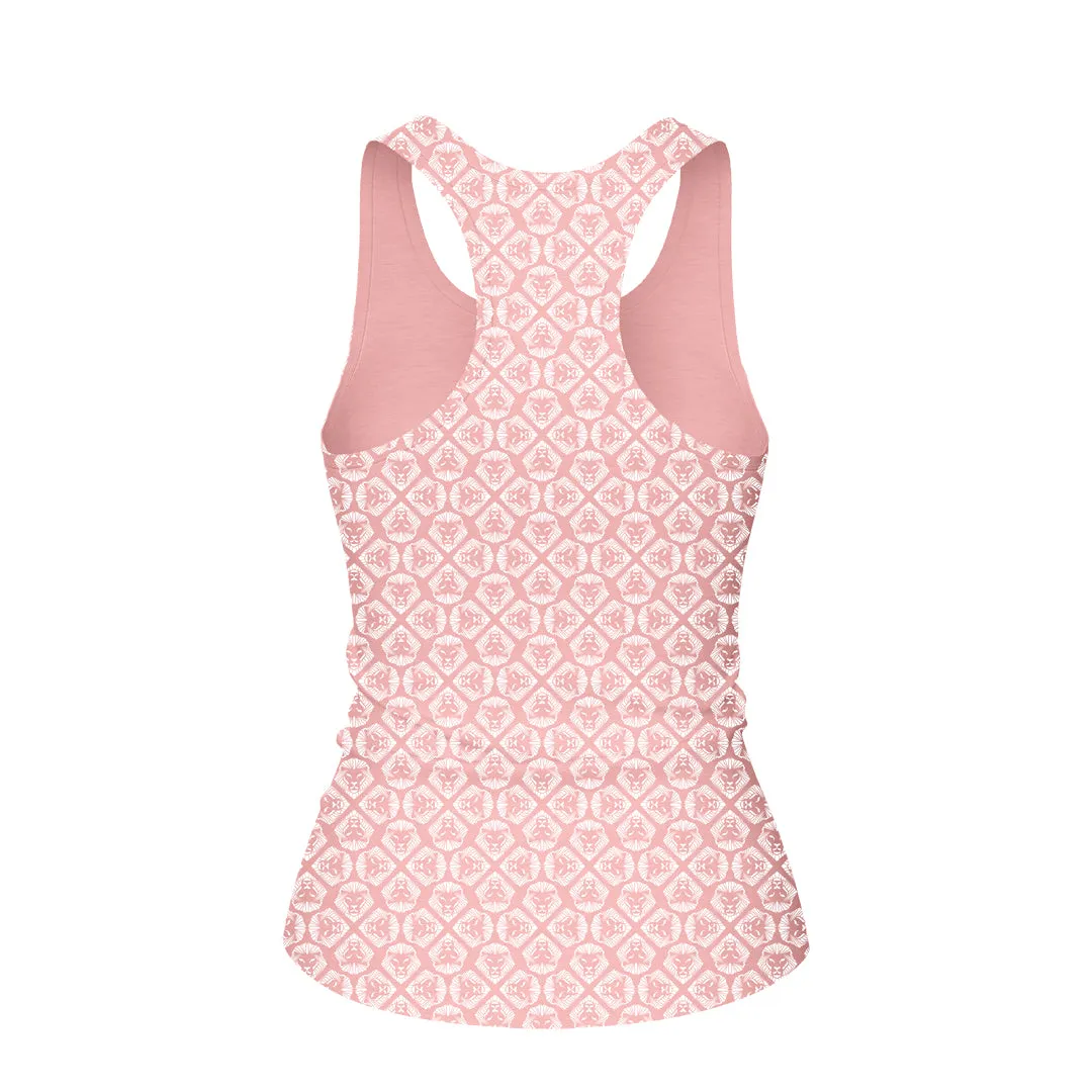 UV Protective Fabric Women's Future Looks Bright Blush Lion Pattern Print Performance Midi Tank