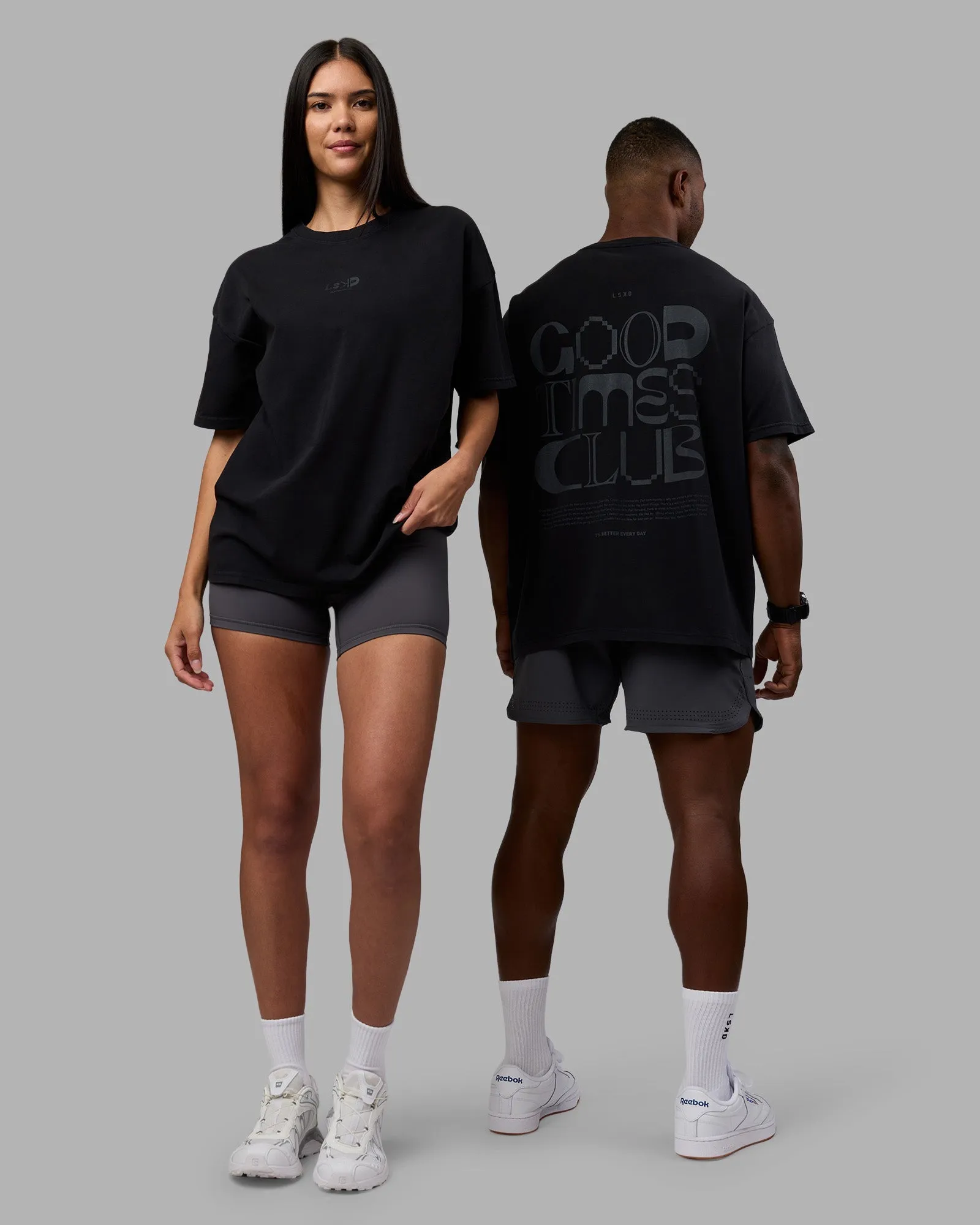 Variation Heavyweight FLXCotton Oversized Tee - Black-Black UV protected