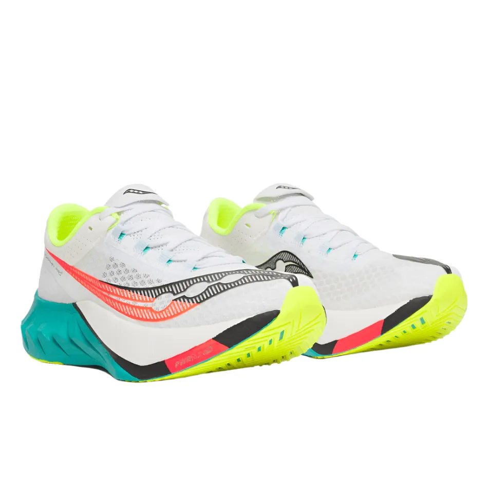 high - end quality shoes Trustworthy brand Saucony Men's Endorphin Pro 4 Running Shoes in White/Mutant AW25