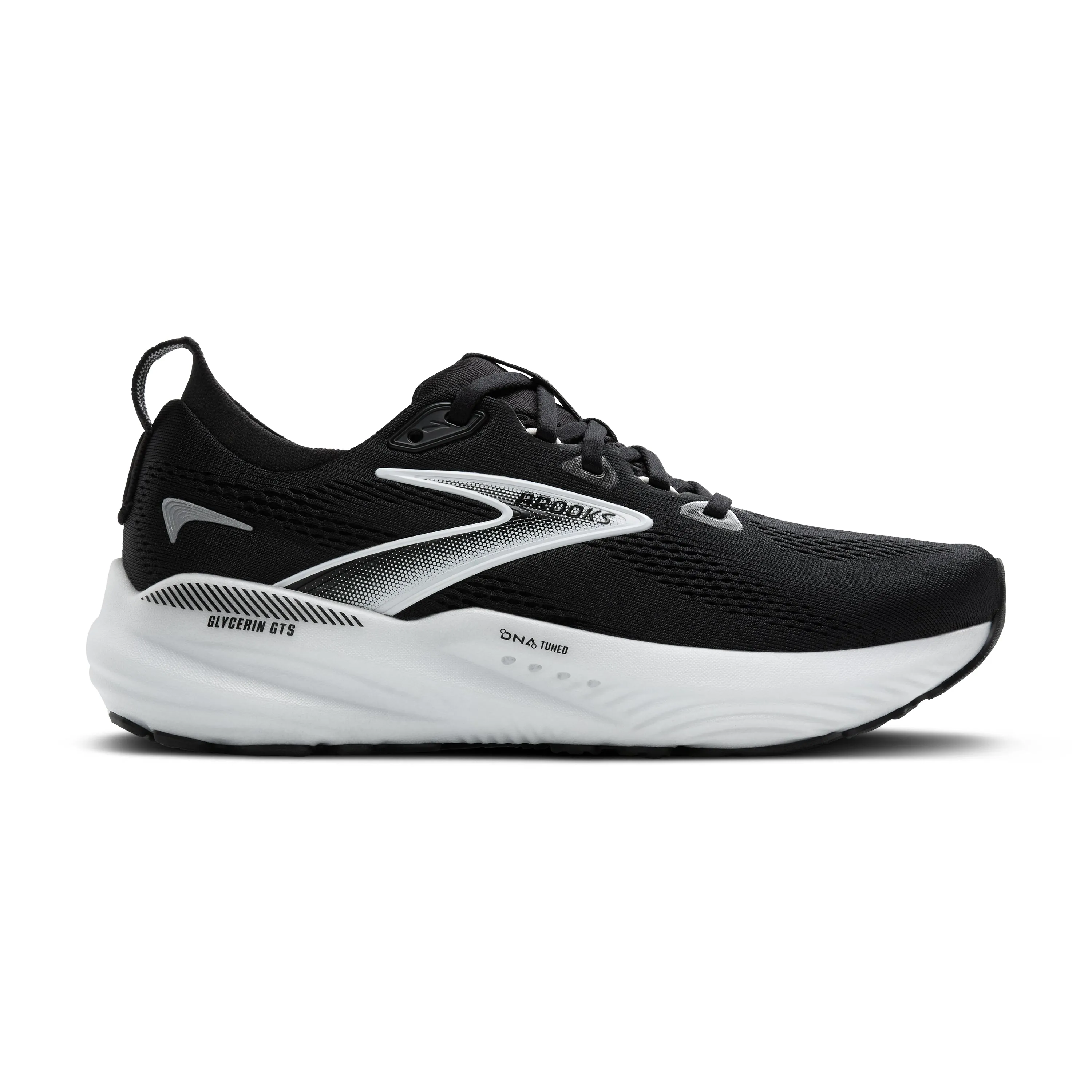 Brooks | Glycerin GTS 22 | Men's | Black/Grey/White lightweight construction shoes