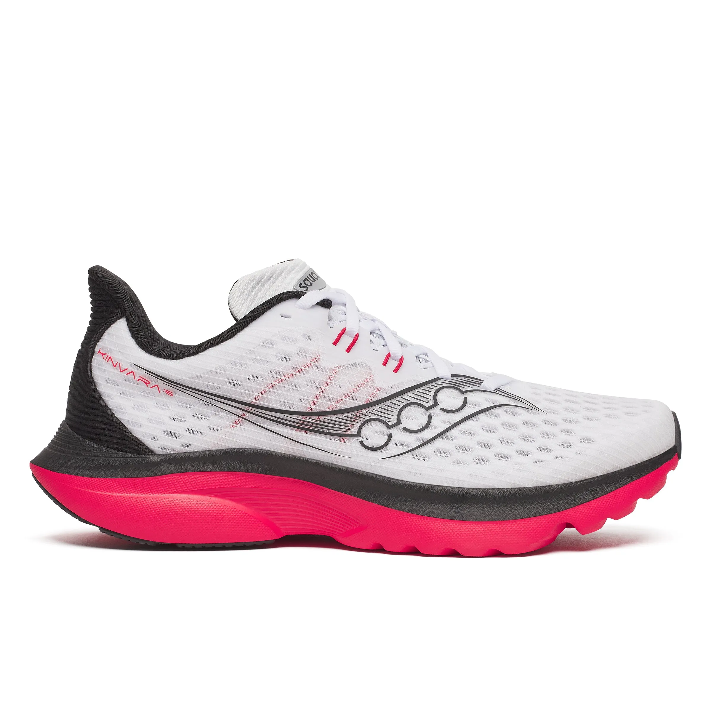 Men's Kinvara 16 (01 - White/Red) solid colored shoes Power Walk