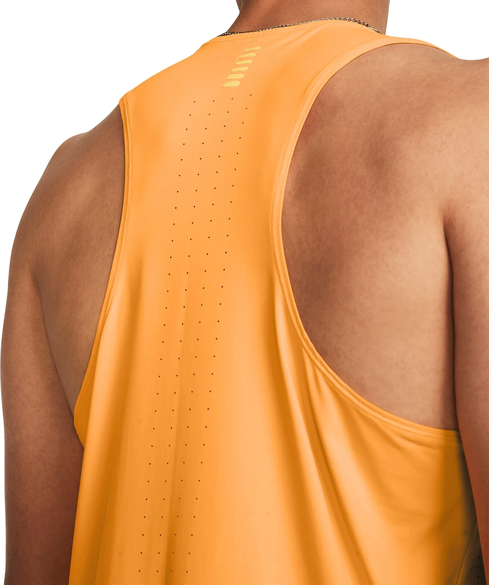 Under Armour Launch Elite Mens Running Vest - Orange Bright Color Anti Pill Technology
