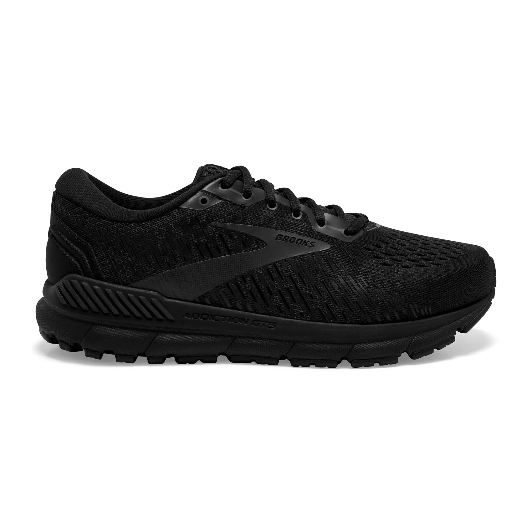 Men's Addiction GTS 15 Running Shoe - Black/Black/Ebony - Extra Wide (4E) rigid - upper - feature shoes