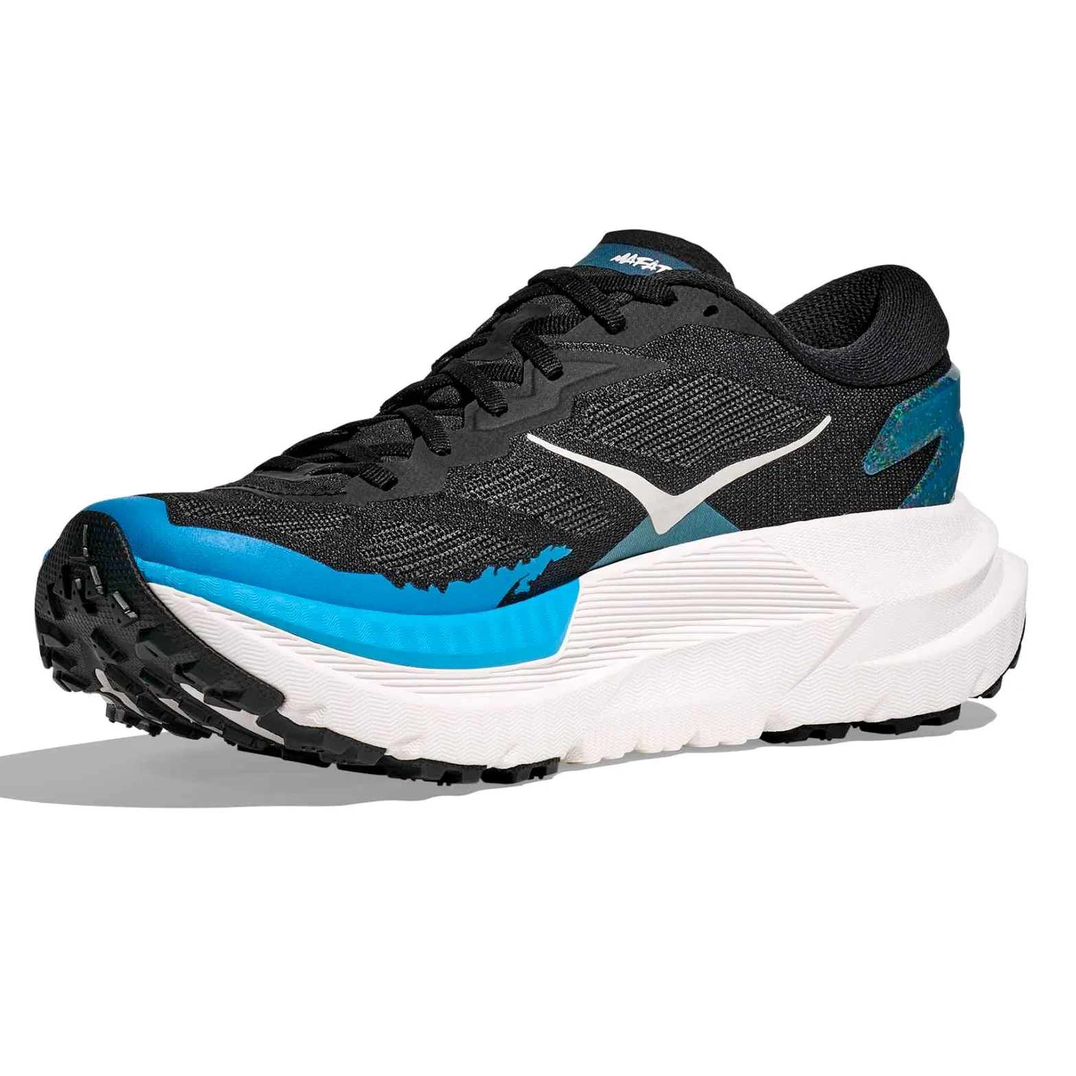 urban trail sneakers Non Toxic Footbed Coating Men's Mafate X Trail Running Shoes Black / Skyward Blue