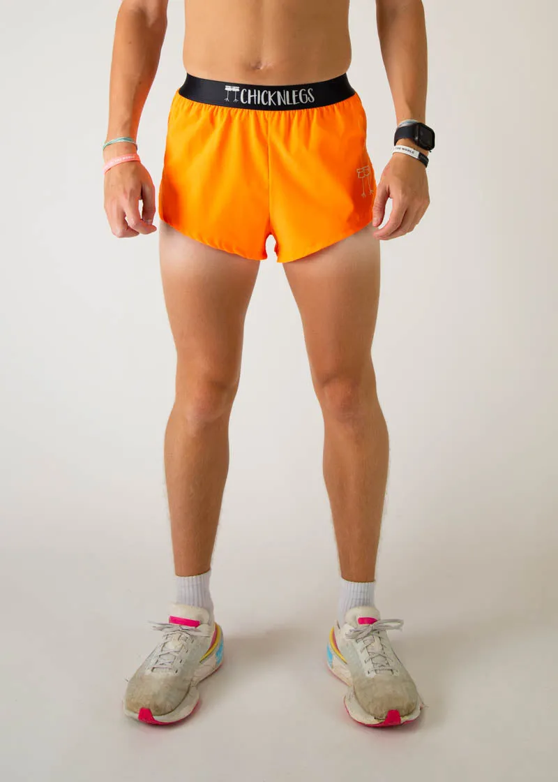 Men's Neon orange 2" Split Shorts Chill Ready Travel Light