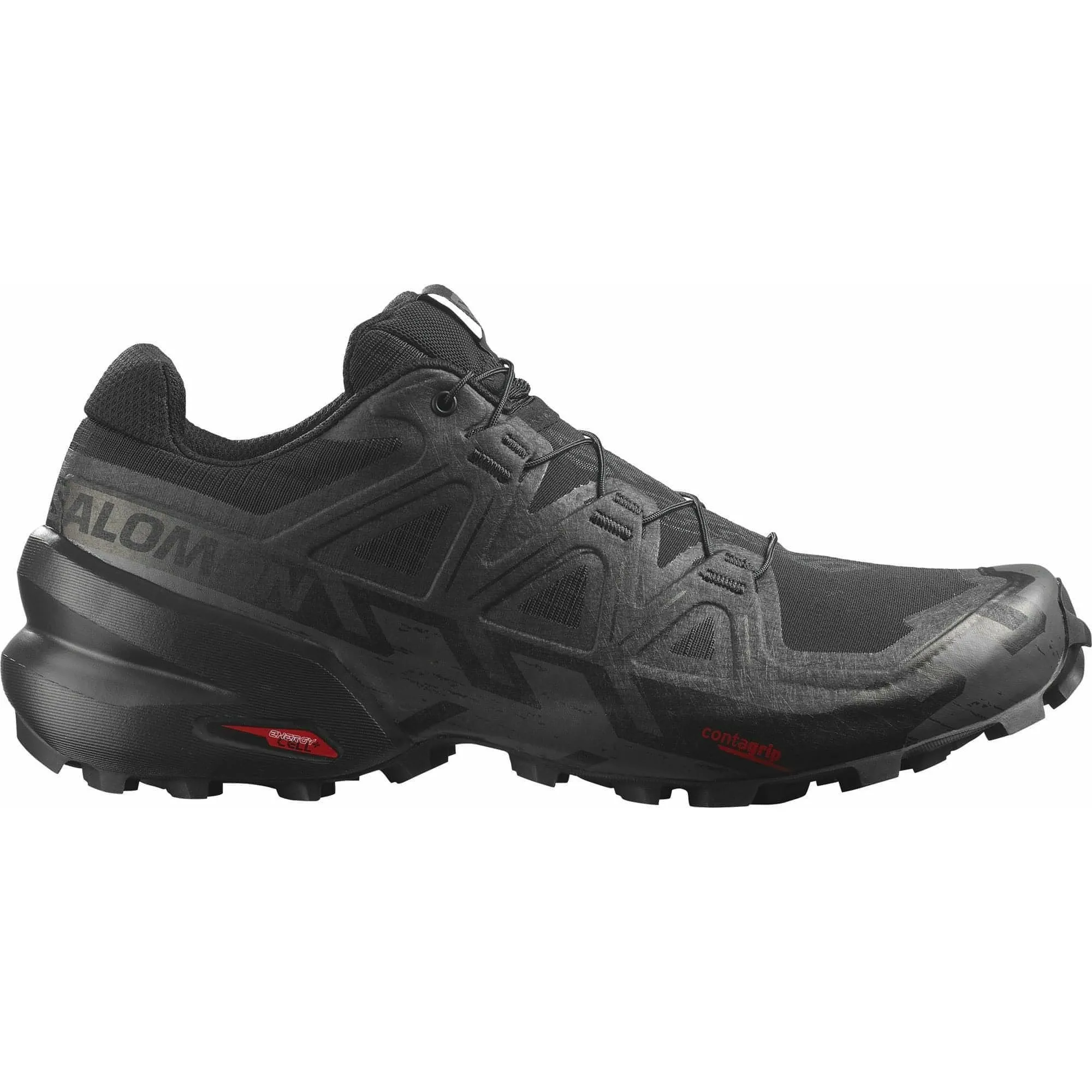 Salomon Speedcross 6 Mens Trail Running Shoes - Black Adjustable Heel Cup