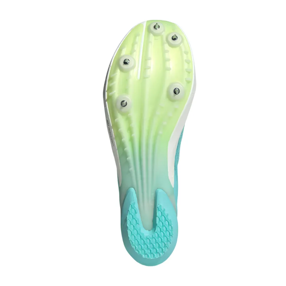 heel - support - mechanism - firmness shoes Enhanced Breathability Adidas Unisex Adizero Ambition Track Running Spikes in Flash Aqua/Zero Metalic/Lucid Lemon AW25
