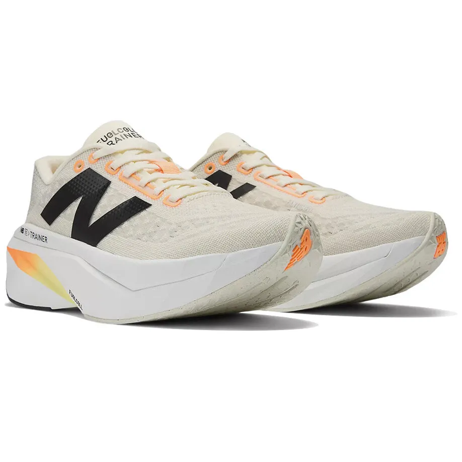 New Balance Women's FuelCell SuperComp Trainer v3 Running Shoes Angora / Hot Mango / Black Stability Pods Configuration