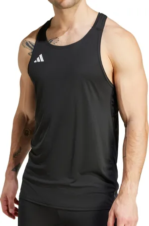 Tagless Comfort Neckline adidas Adizero Essentials Mens Running Vest - Black