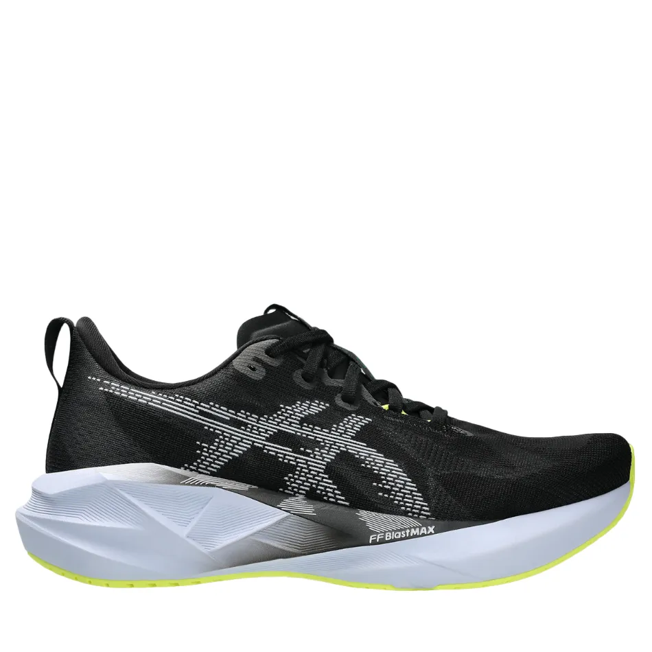ASICS Men's NOVABLAST 5 Running Shoes in Black/Blue Fade AW25 Quick Dry Technology Soft Lining Shoes