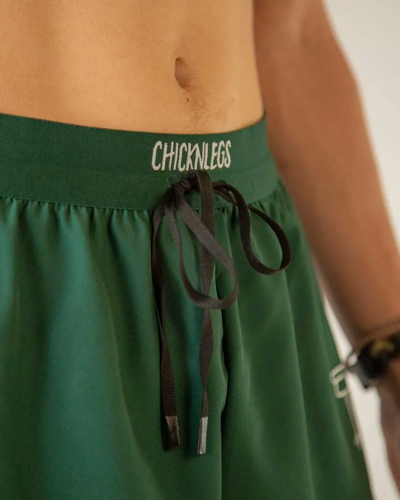 Men's Forest Green 2" DS Split Shorts Biodegradable Material Option relaxed shape