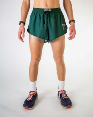 Men's Forest Green 2" DS Split Shorts Relaxed Fit