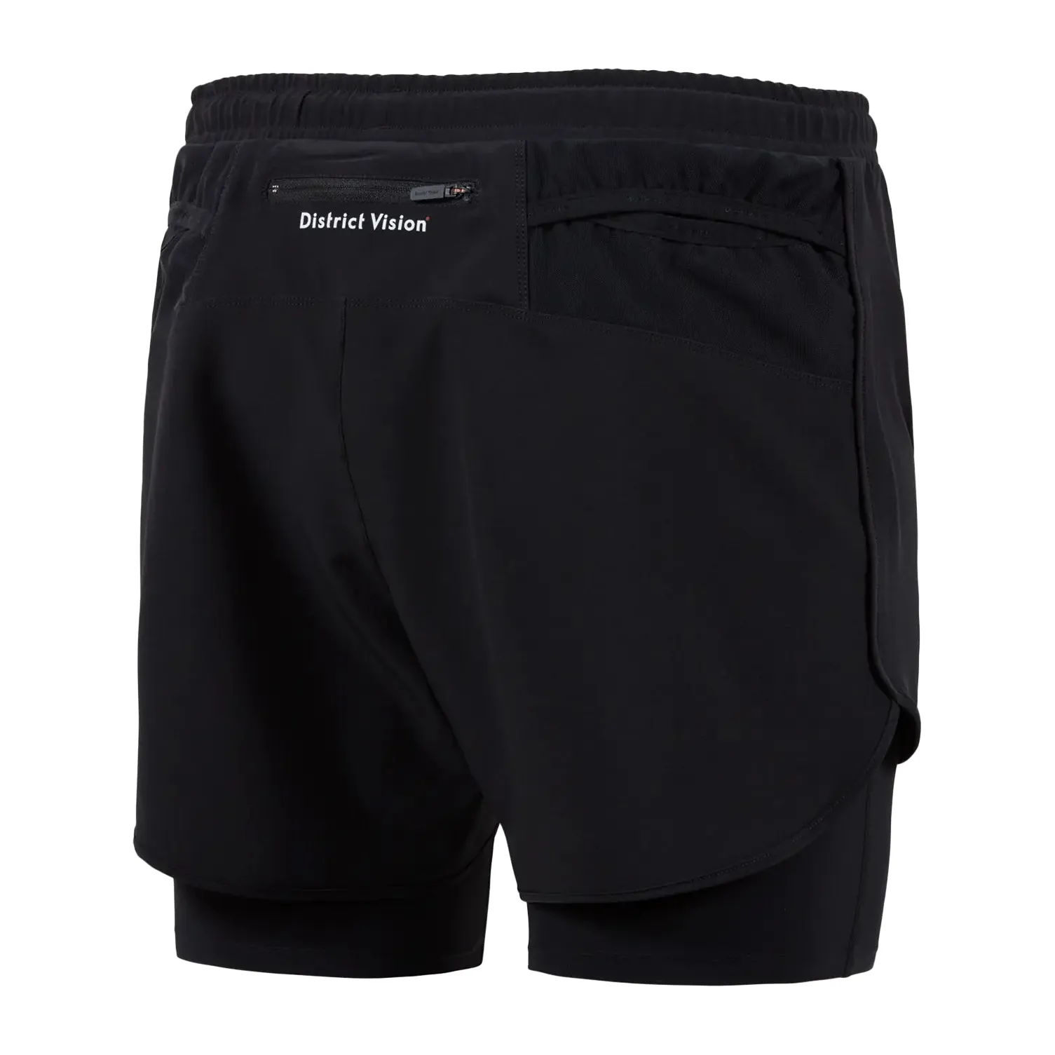 Quick Release Buckle Men's Layered Pocketed Trail Shorts Black