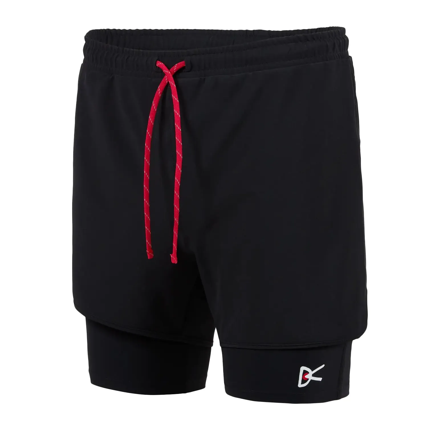 embroidery work Glide On Mobility Cut Men's Layered Pocketed Trail Shorts Black