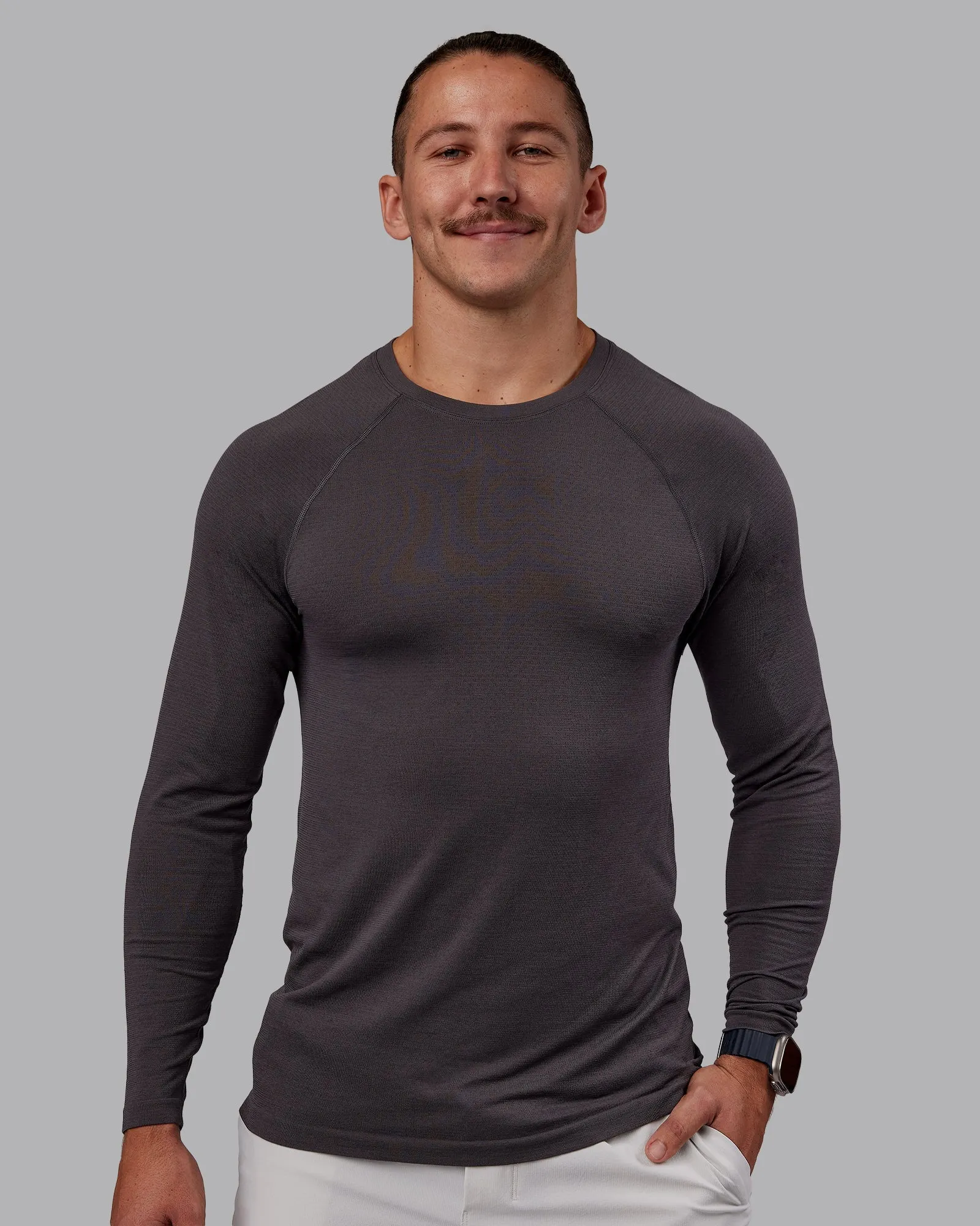 AeroFLX  Seamless Long Sleeve Tee - Dark Storm/Dark Storm Fun Style Comfortable Piece