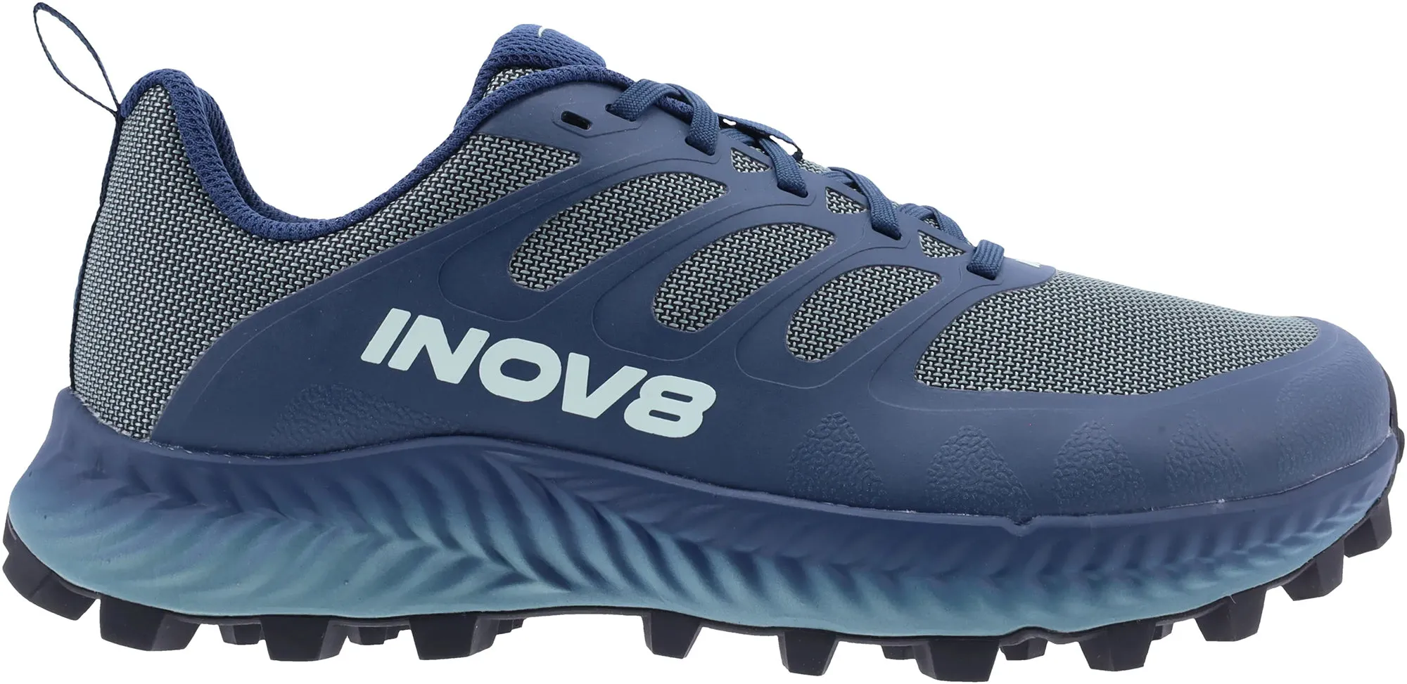 Inov8 MudTalon Womens Trail Running Shoes - Blue Gusseted Tongue All Terrain Grip