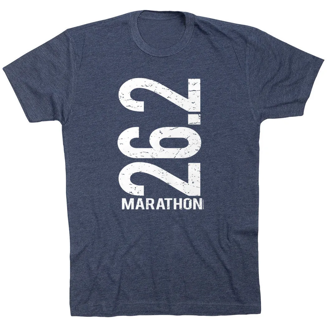 Running Short Sleeve T-Shirt - 26.2 Marathon Vertical All-Day Stretch Seasonal Comfort