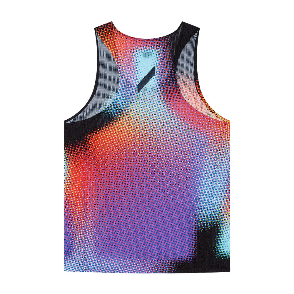 Customized Men's Race Vest Black Rainbow Dot