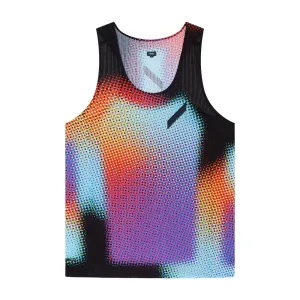 long - lasting Active Fresh Men's Race Vest Black Rainbow Dot