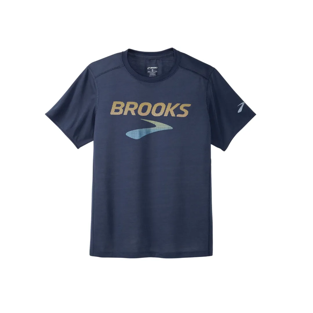 Brooks Mens Distance S/S Tee 3.0 AW24 Oeko Tex Certified Relaxed Waist