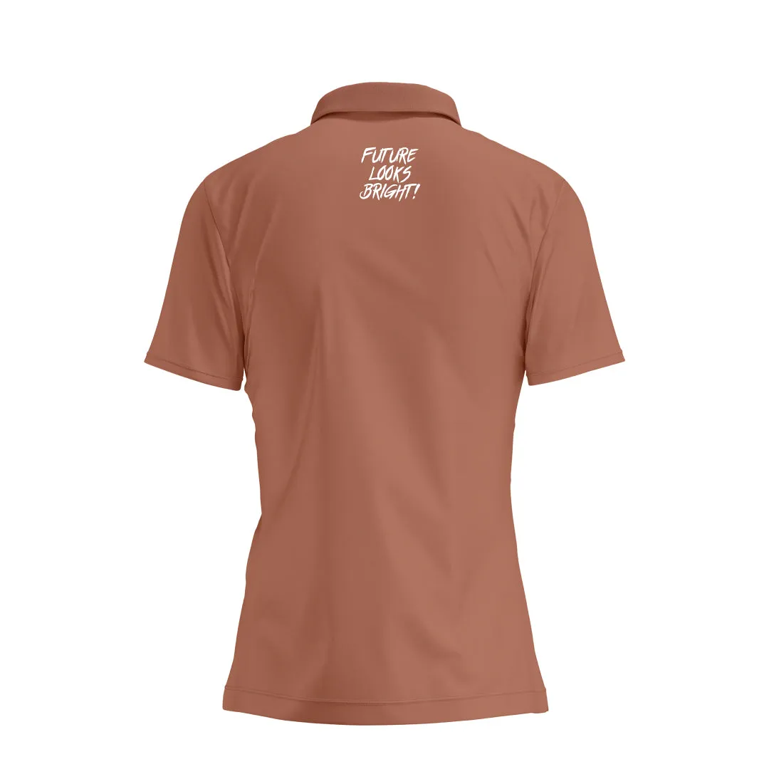 Perfect for Layering Functional Fit Women's Lion Shield Mocha Mousse Performance Short Sleeve Polo