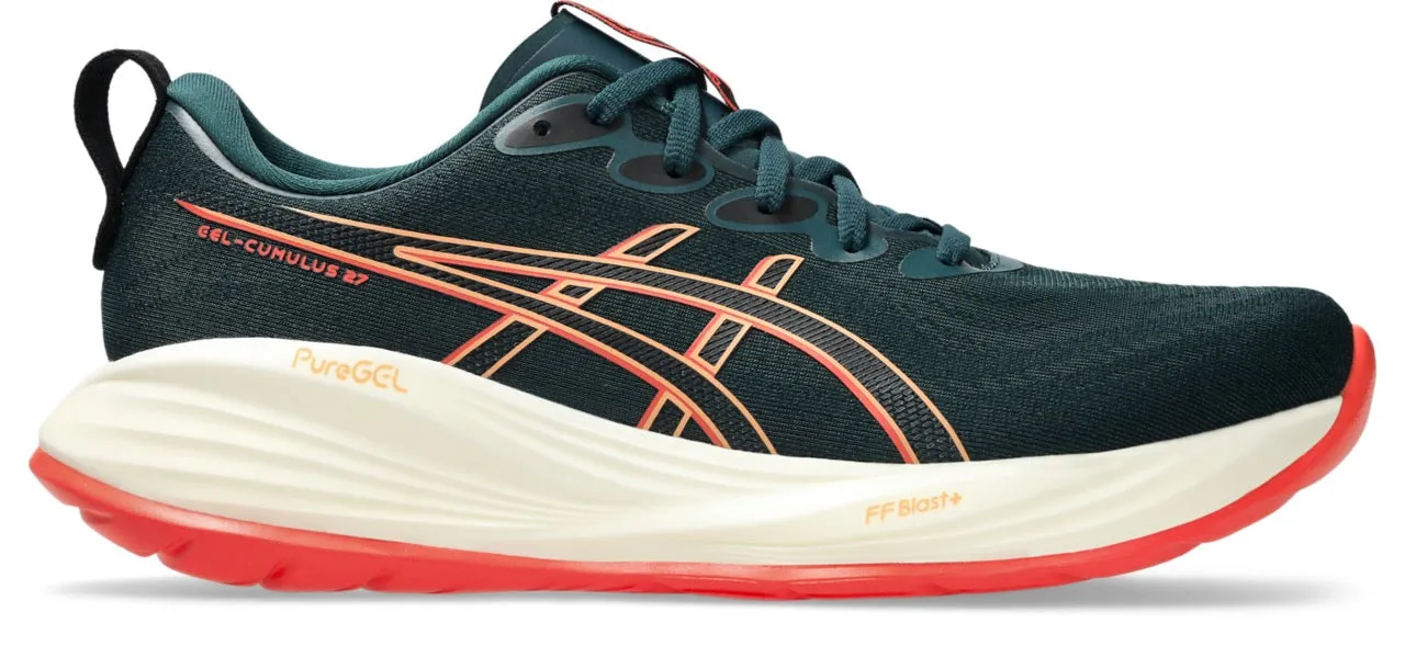 quick - drying - technology shoes Energy Capture Outsole Men's GEL-Cumulus 27 (301 - Saxon Green/Coral Reef)