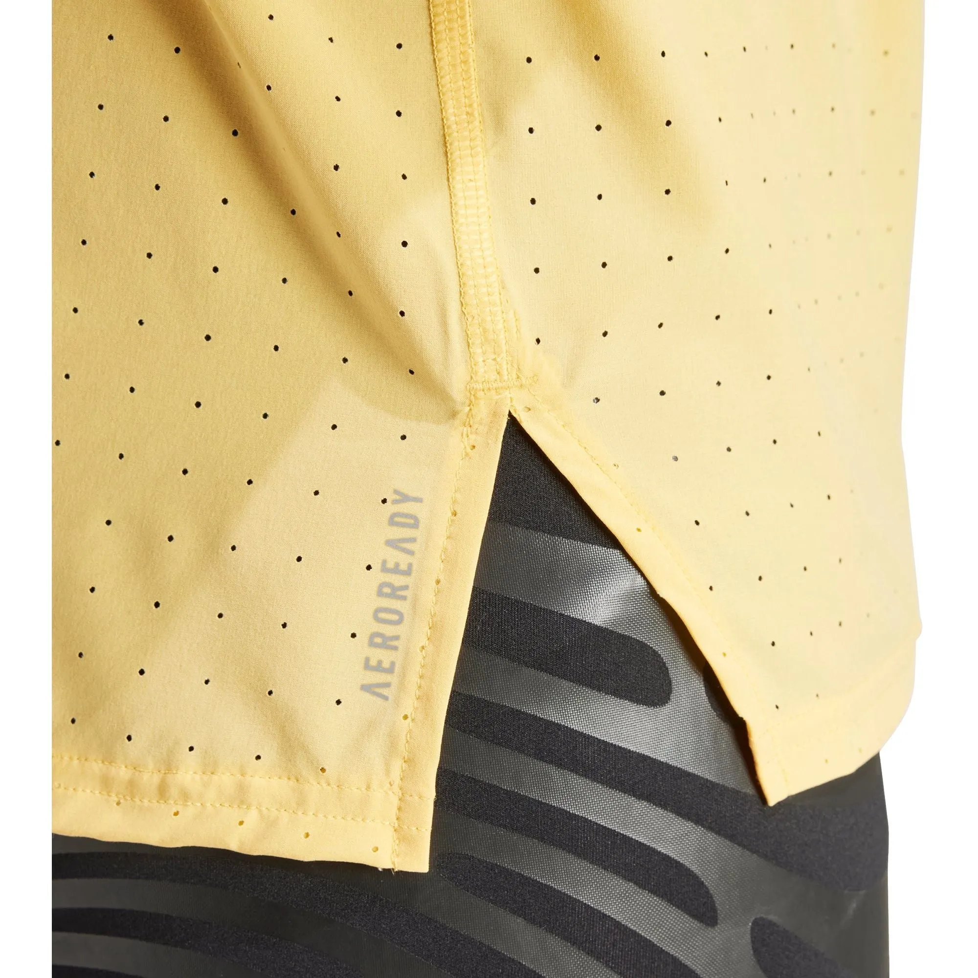 adidas Adizero Mens Running Vest - Yellow Hooded Sport Integration