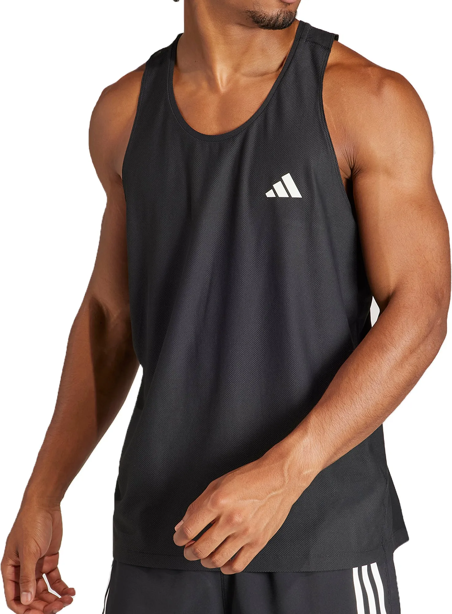 adidas Own The Run Mens Running Vest - Black Moisture Transport Fabric