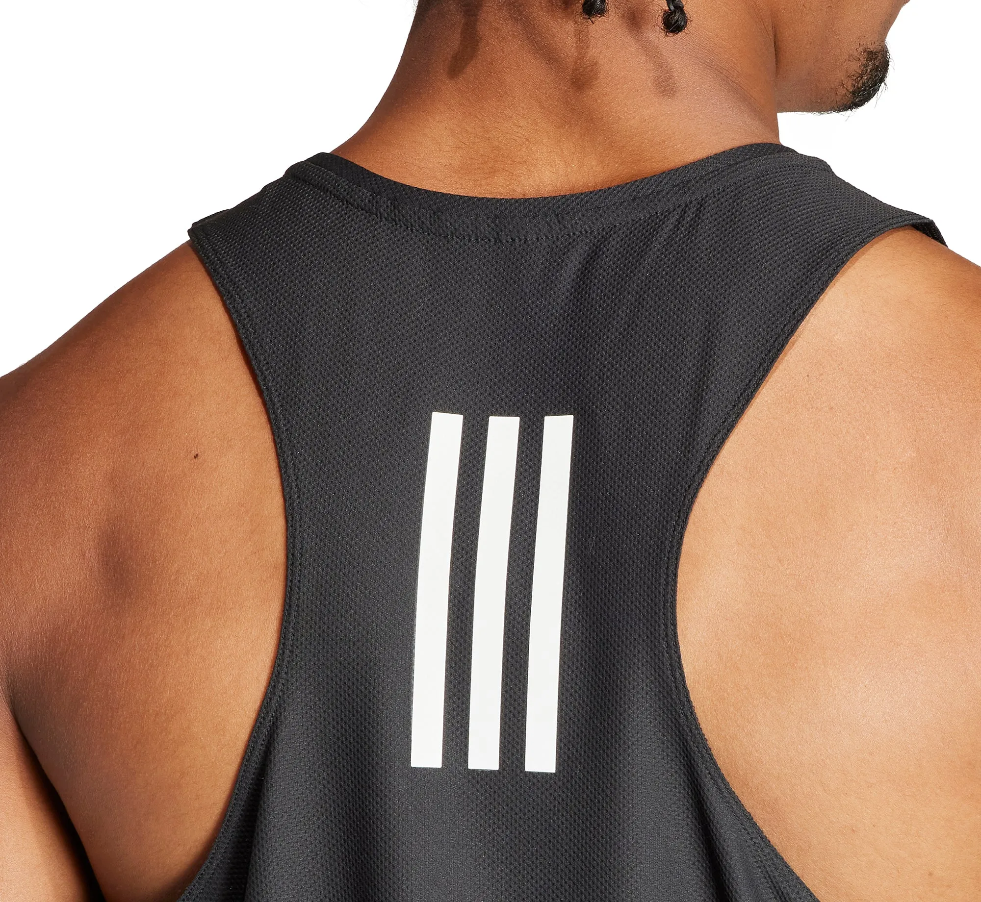 adidas Own The Run Mens Running Vest - Black Elasticated Cuffs Shock - Resistant