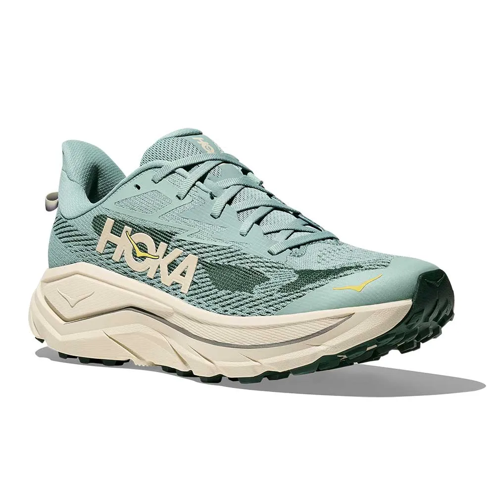 Asymmetric Lacing System men trail sneakers Men's Challenger 8 Trail Running Shoe - Jade/Truffle Salt - Wide (2E)