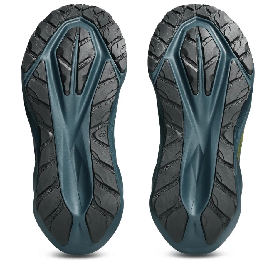 Aerodynamic Upper Weave running in a snow - covered area shoes ASICS Men's NOVABLAST 5 TR Running Shoes in Nature Bathing/Lichen Rock AW25