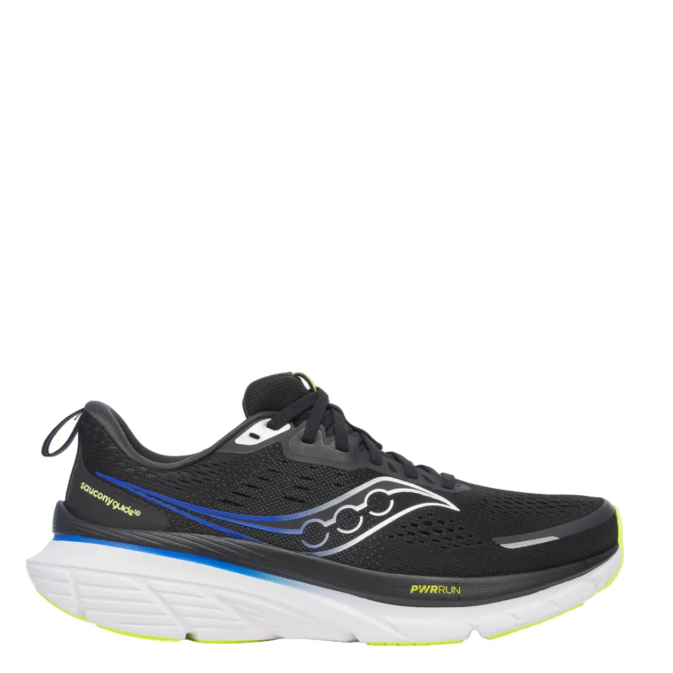 Saucony Men's Guide 18 Running Shoes in Black/Lapis - Online Exclusive Well - Made