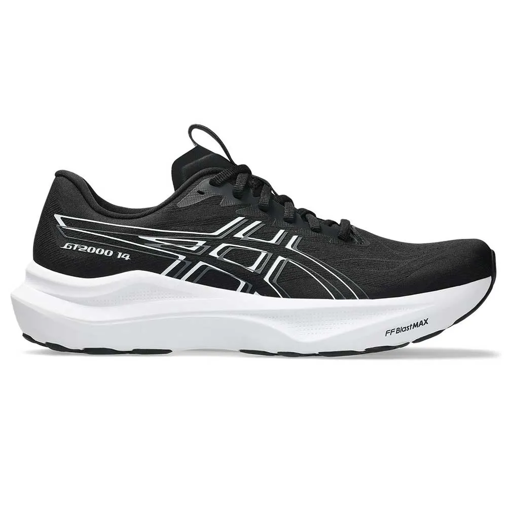 Men's GT-2000 14 Running Shoe - Black/White - Regular (D) Interval training footwear Soft - Touch