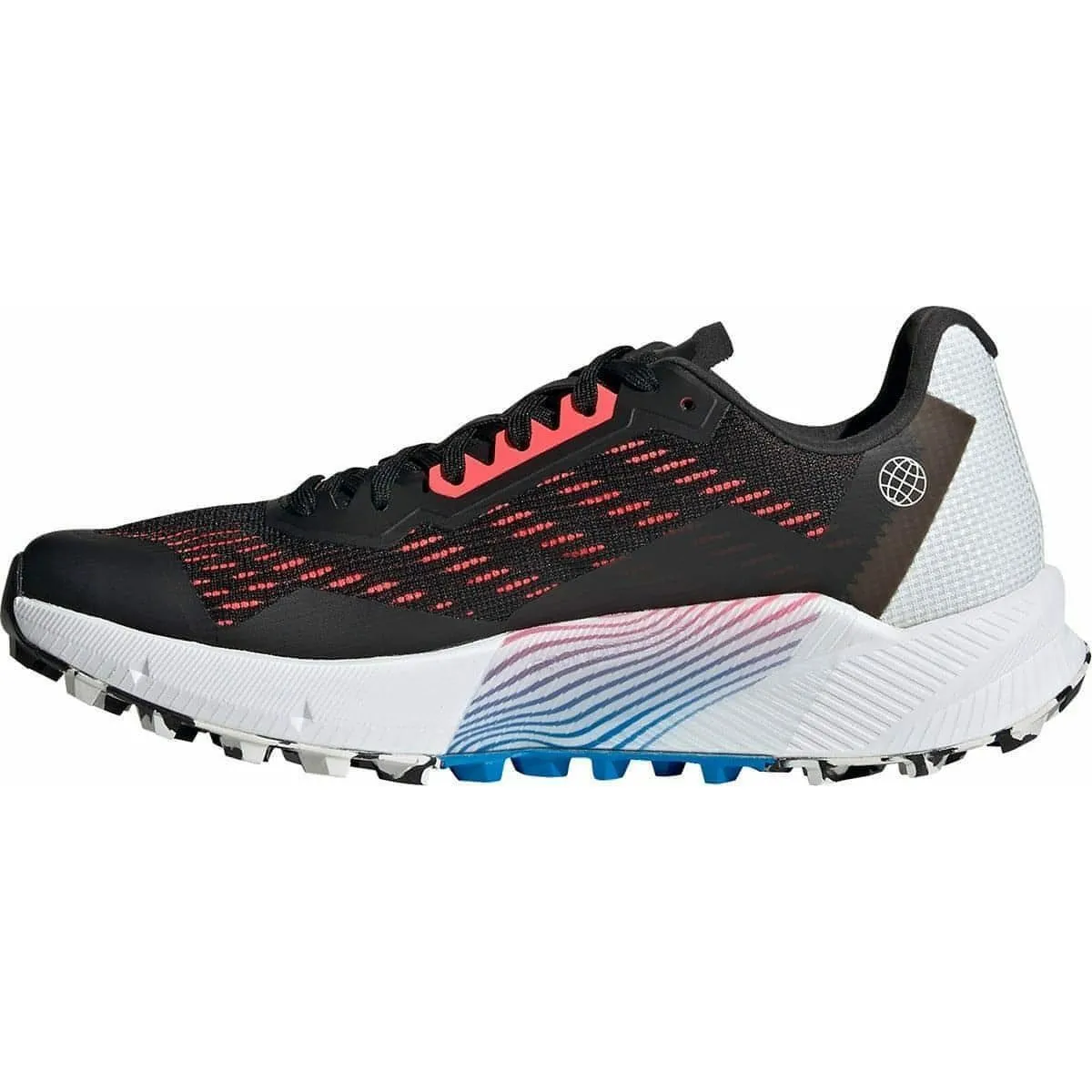 adidas Terrex Agravic Flow 2 Womens Trail Running Shoes - Black Moisture Wicking Fabric vibration damping