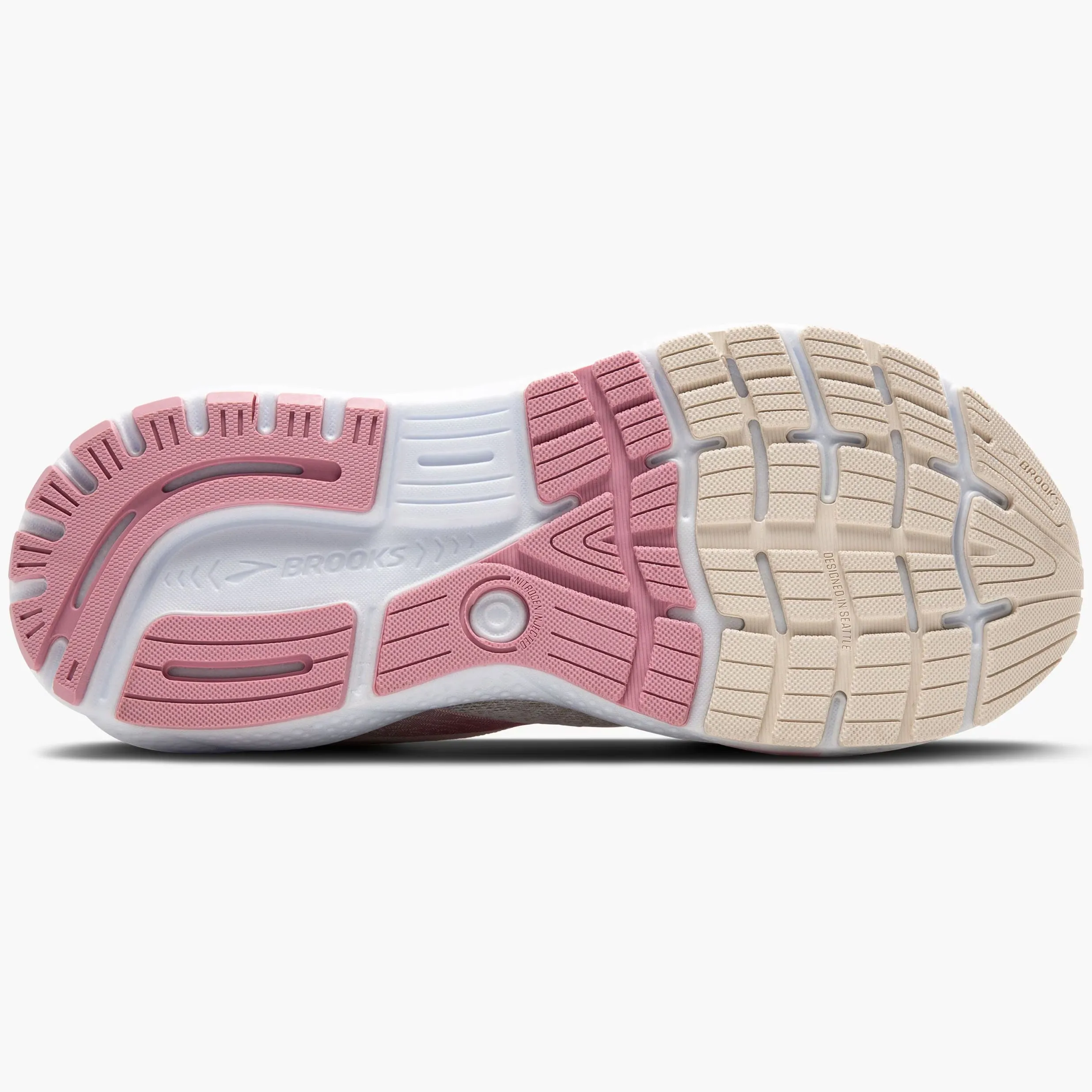 Customizable Option squash player shoes Brooks Women's Ghost 16 Running Shoes Coconut / Zephyr / White