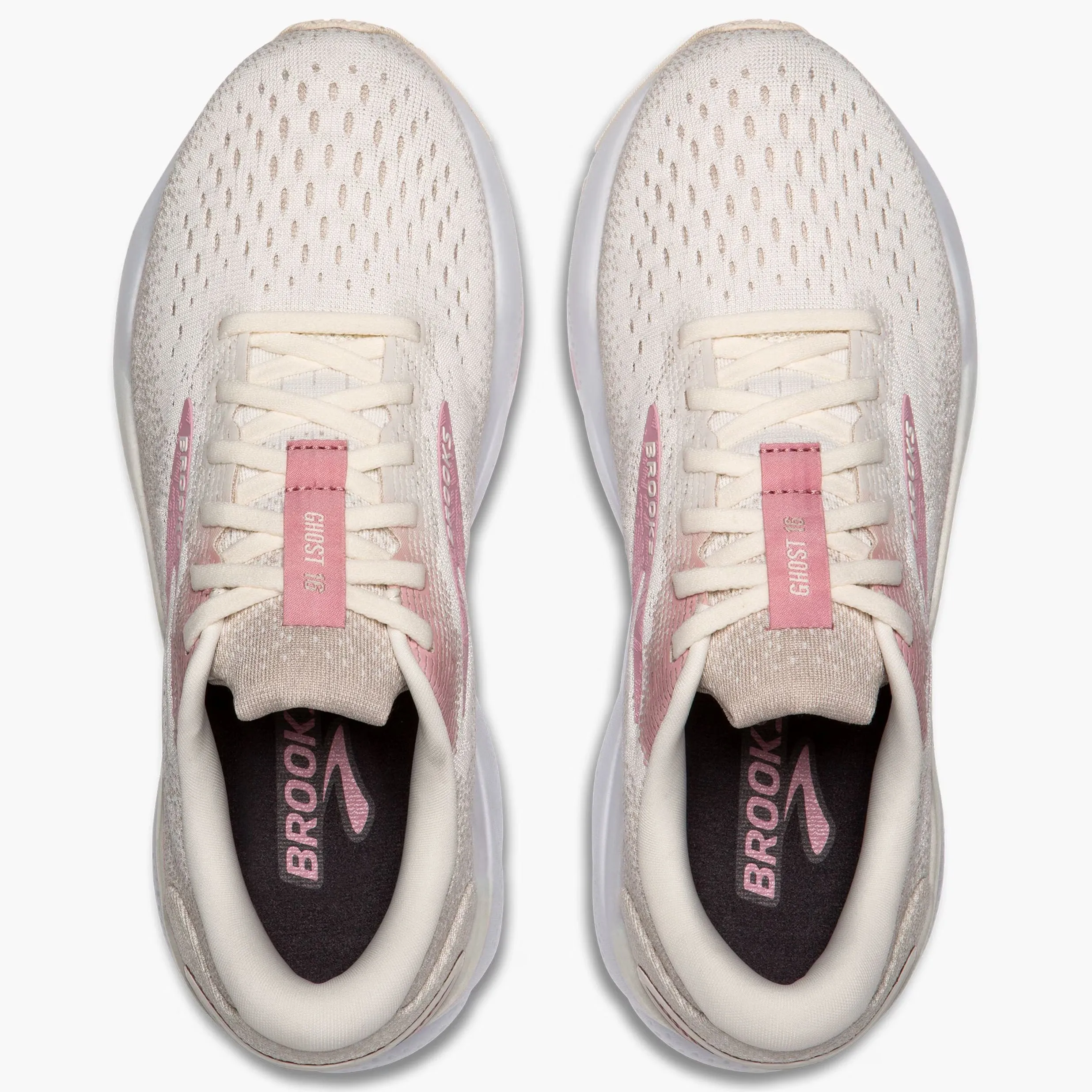 Brooks Women's Ghost 16 Running Shoes Coconut / Zephyr / White high - arched shoes grass running