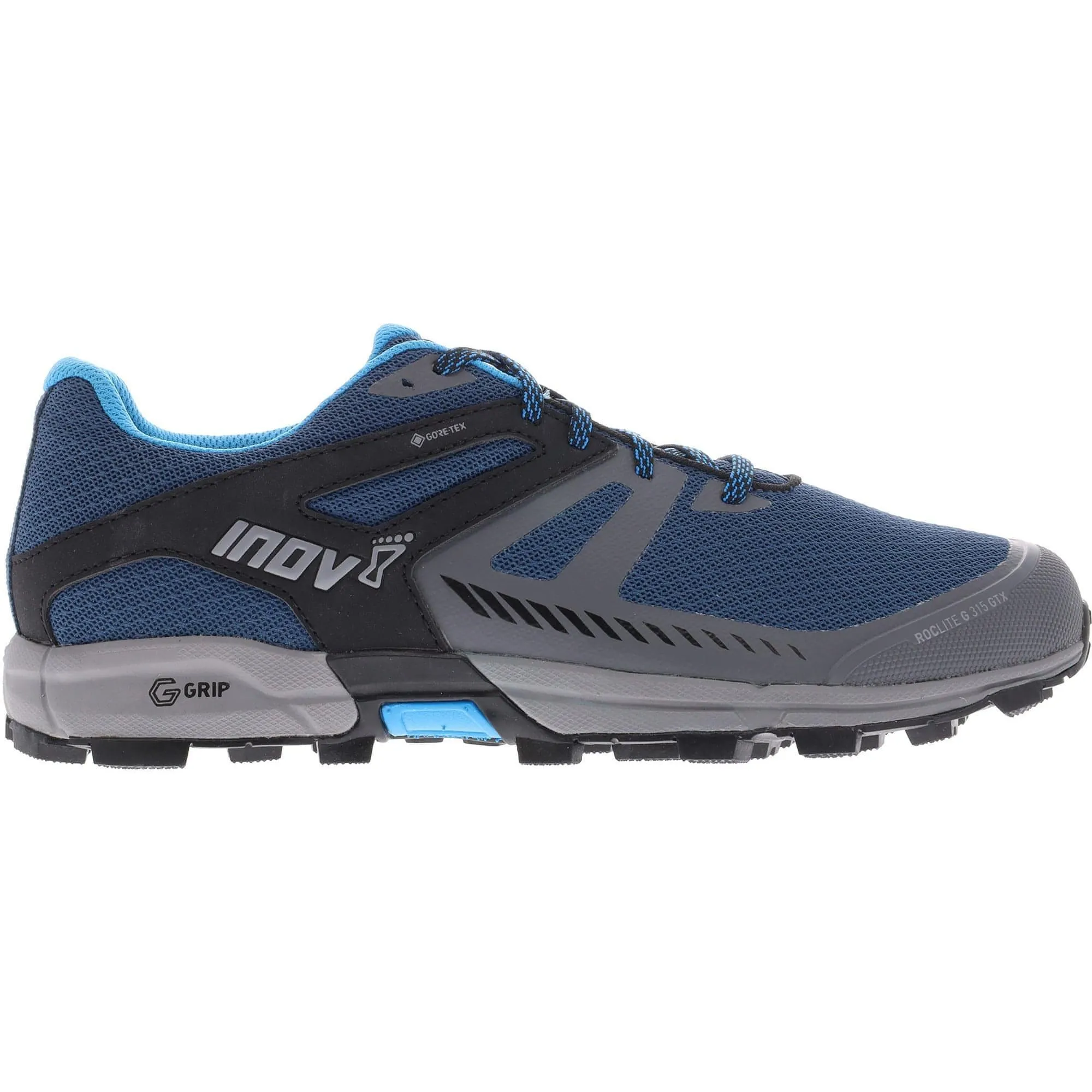 mud resistant shoes Inov8 Roclite G 315 GORE-TEX V2 Mens Trail Running Shoes - Blue