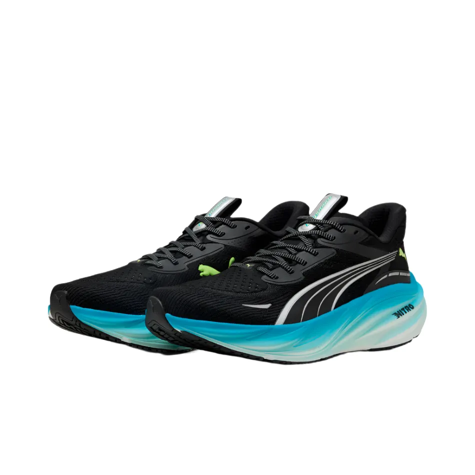 PUMA Men's Magnify NITRO 3 Running Shoes in PUMA Black/Speed Blue AW25 Water shoes Orthopedic Support