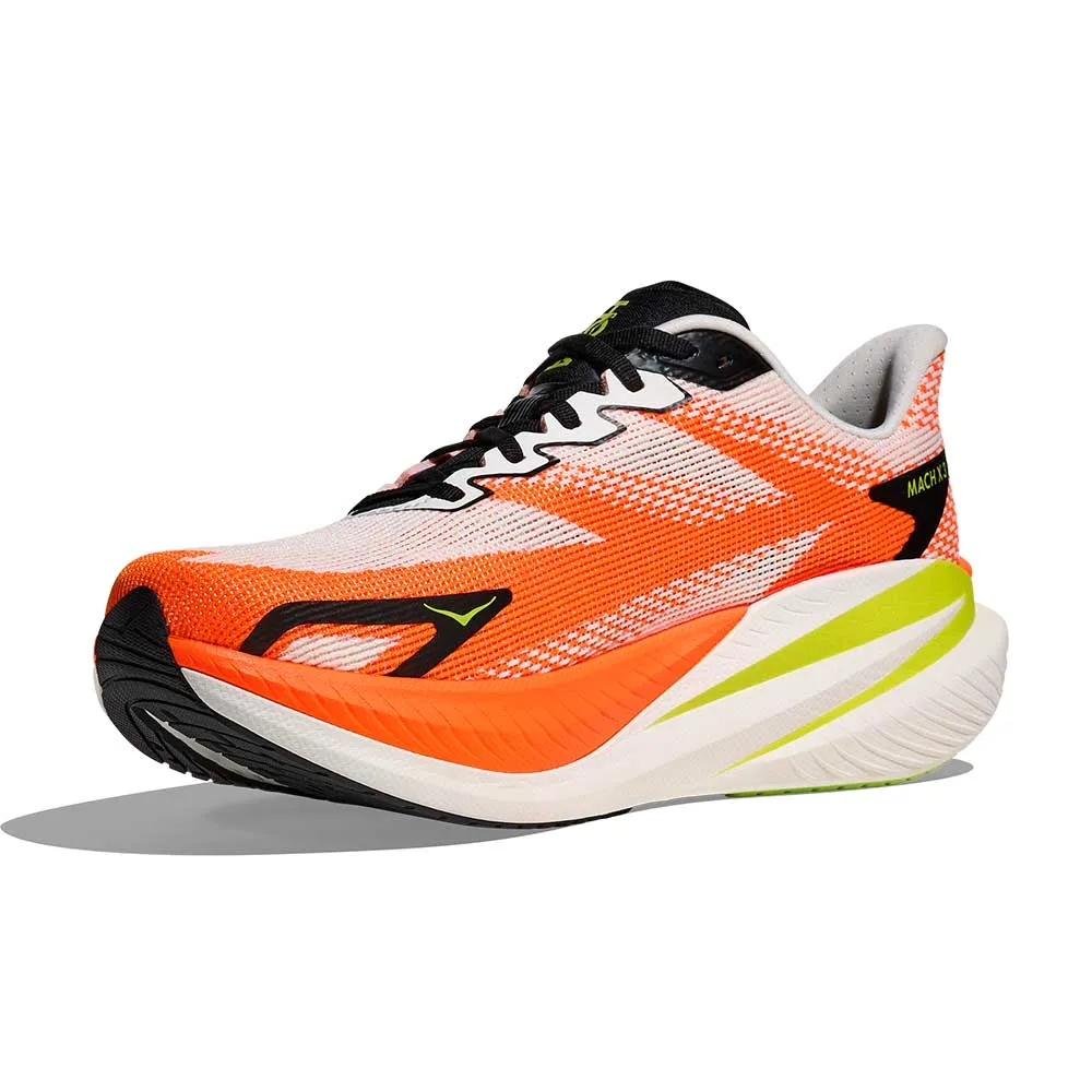 Balanced Ground Contact Merrell Moab Men's Mach X 3 Running Shoe - White/Neon Tangerine - Regular (D)