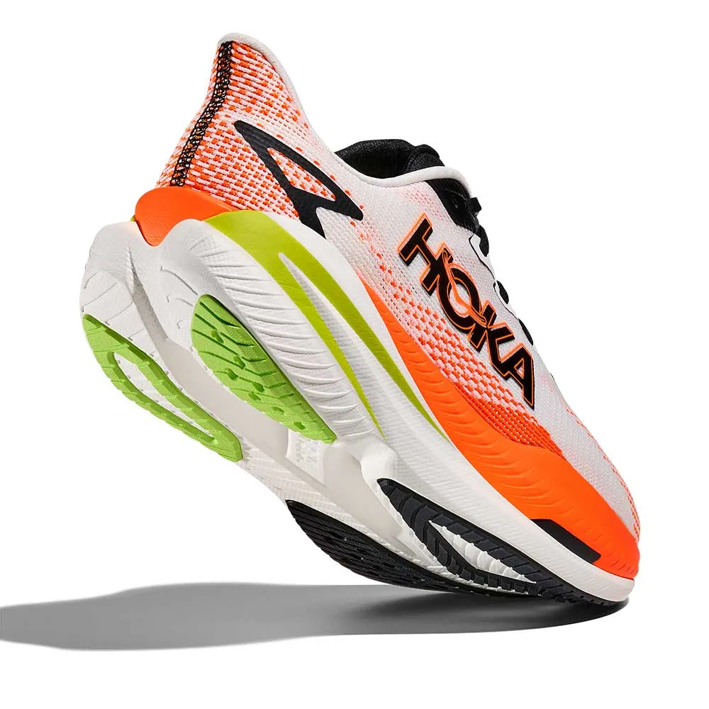 Men's Mach X 3 Running Shoe - White/Neon Tangerine - Regular (D) gym - workout running shoes