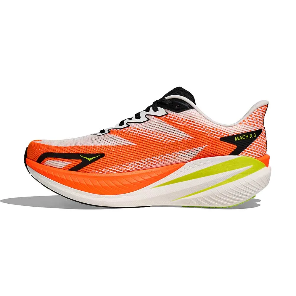 Men's Mach X 3 Running Shoe - White/Neon Tangerine - Regular (D) dance exercise shoes