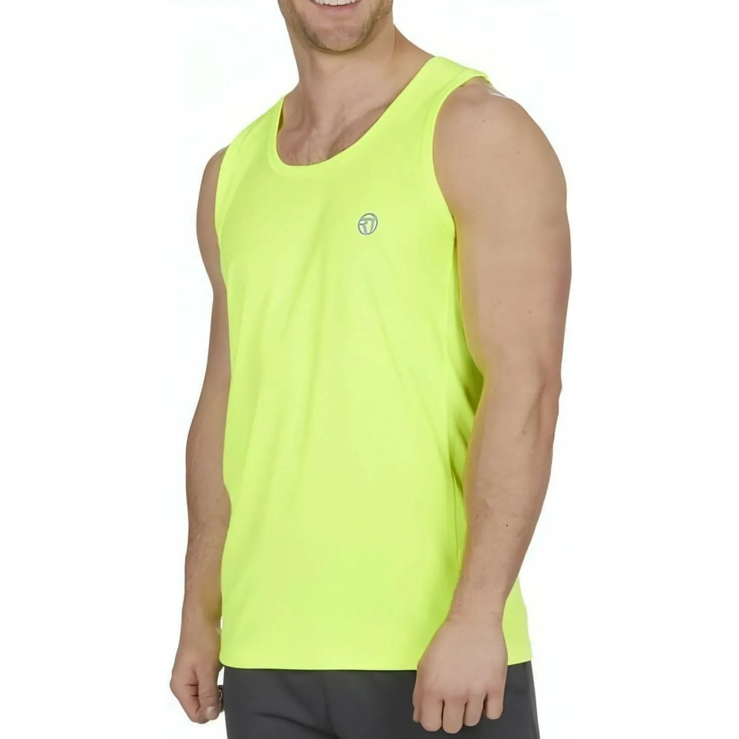 Red Tag Activewear Mens Running Vest - Yellow Abrasion Resistant Fabric