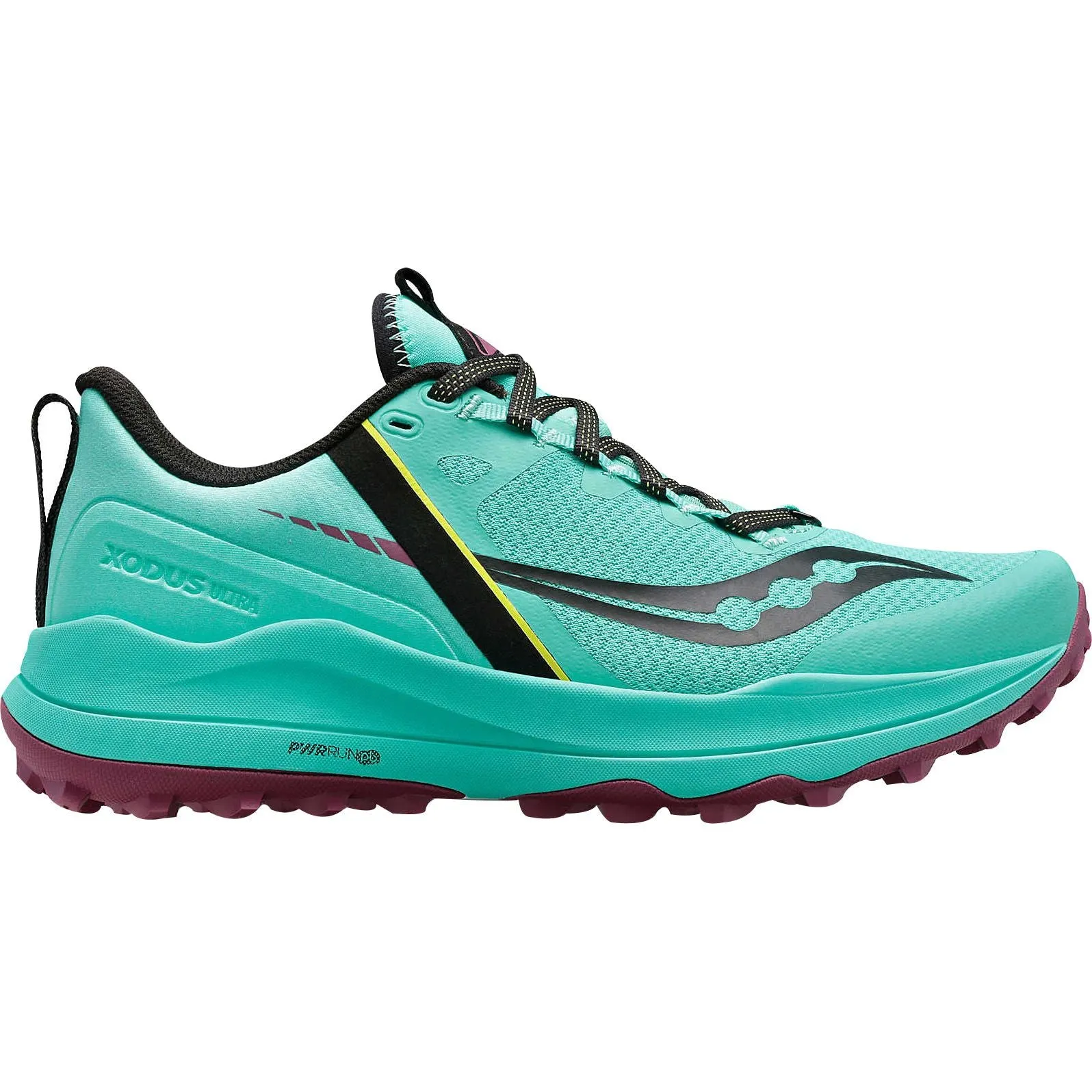 Saucony Xodus Ultra Womens Trail Running Shoes - Green Pronation Control Friction Reducure Lining