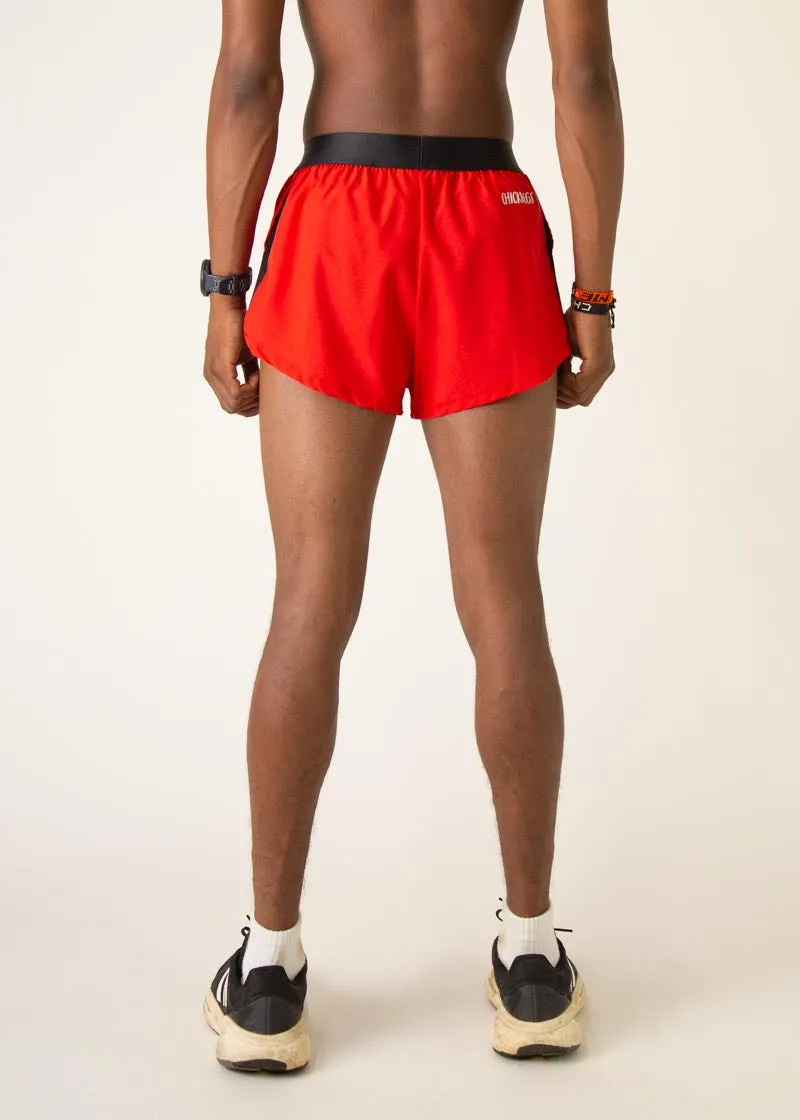 Men's Red 2" Split Shorts Breeze Flow