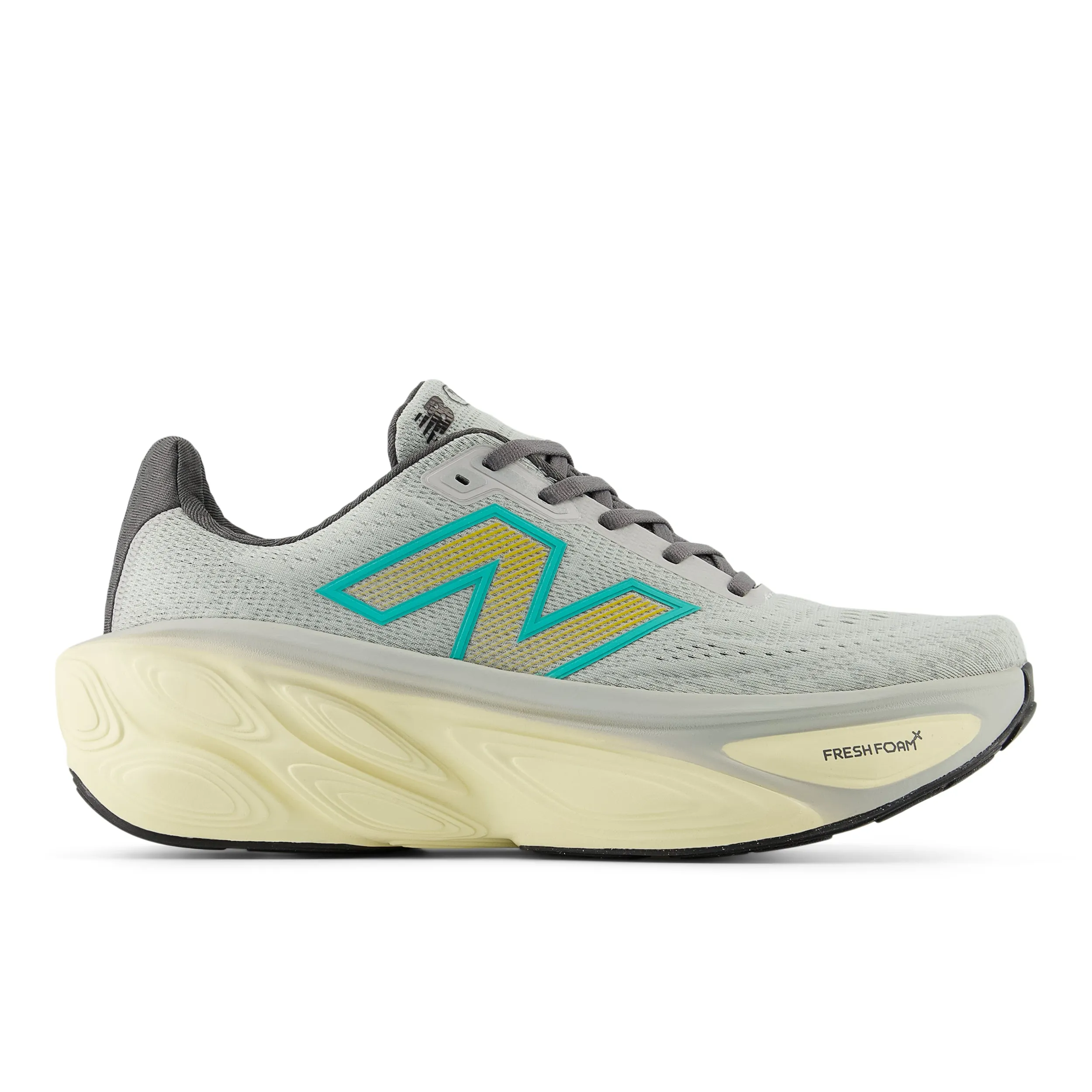 Men's Fresh Foam X More v5 (LJ - Brighton Grey/Calcium/Cyber Jade) Motion control