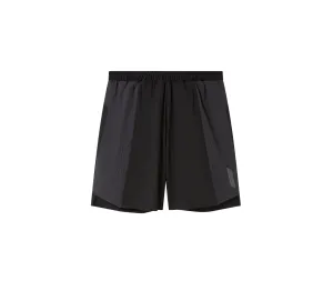 Elastic Waistband Design Men's Long Run Shorts | Black