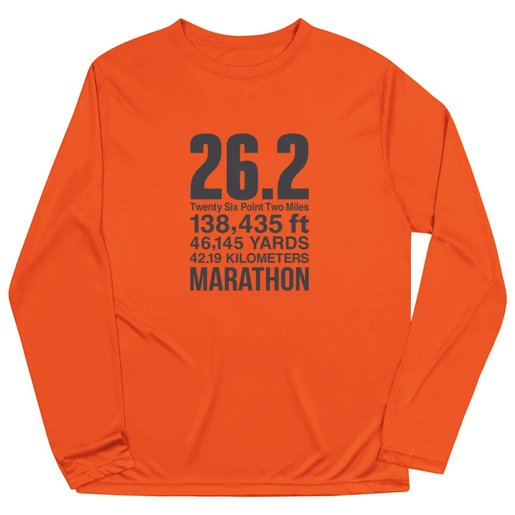 Men's Running Long Sleeve Performance Tee - 26.2 Math Miles Comfortable and stylish Rayon blend
