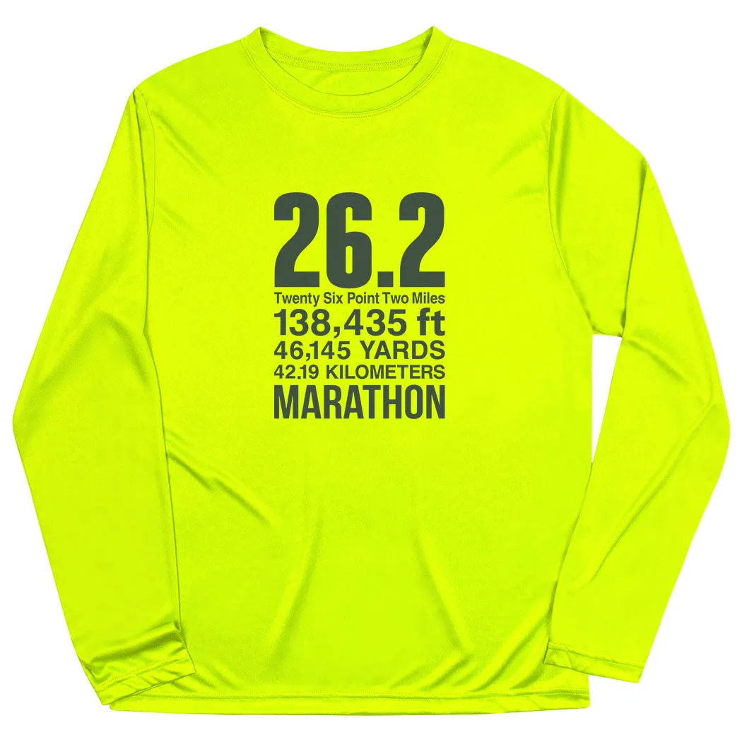 Soft Touch Fit Men's Running Long Sleeve Performance Tee - 26.2 Math Miles