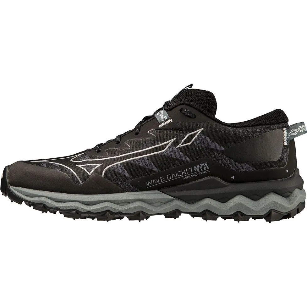 Mizuno Wave Daichi 7 GORE-TEX Womens Trail Running Shoes - Black Elastic Ankle Collar Cushioned Midsole
